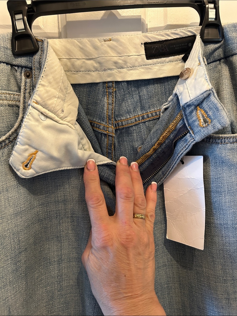 Zara Light Wash Women's Flared Jeans - Blue - Picture 5 of 10